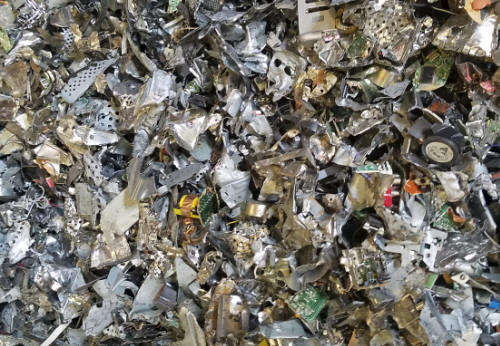 Shredded electronics waste for recycling